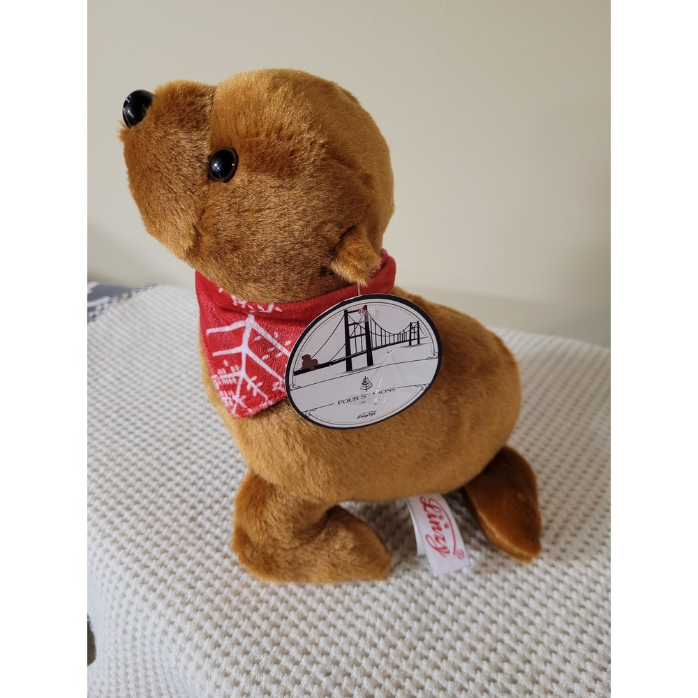 Linzy Toys Brown Sea Lion Plush Stuffed Animal Red Bandana 613712 11 inch NWT‎